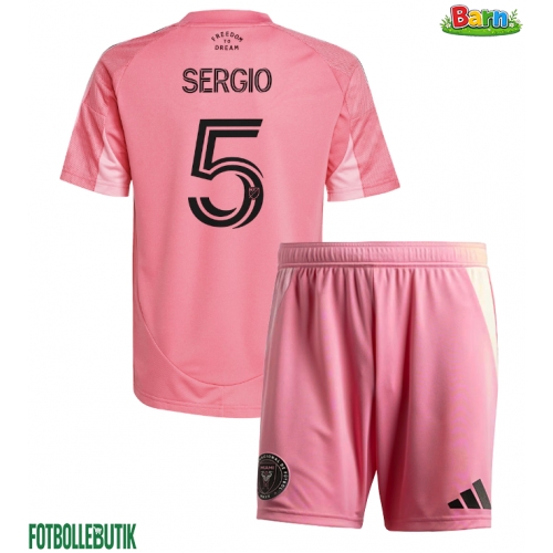 Inter Miami Sergio Busquets #5 Hemmaställ Barn 2025-26 Kortärmad (+ Korta byxor)